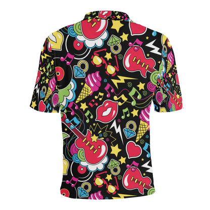 Pop Art Pattern Print Design A04 Men Polo Shirt