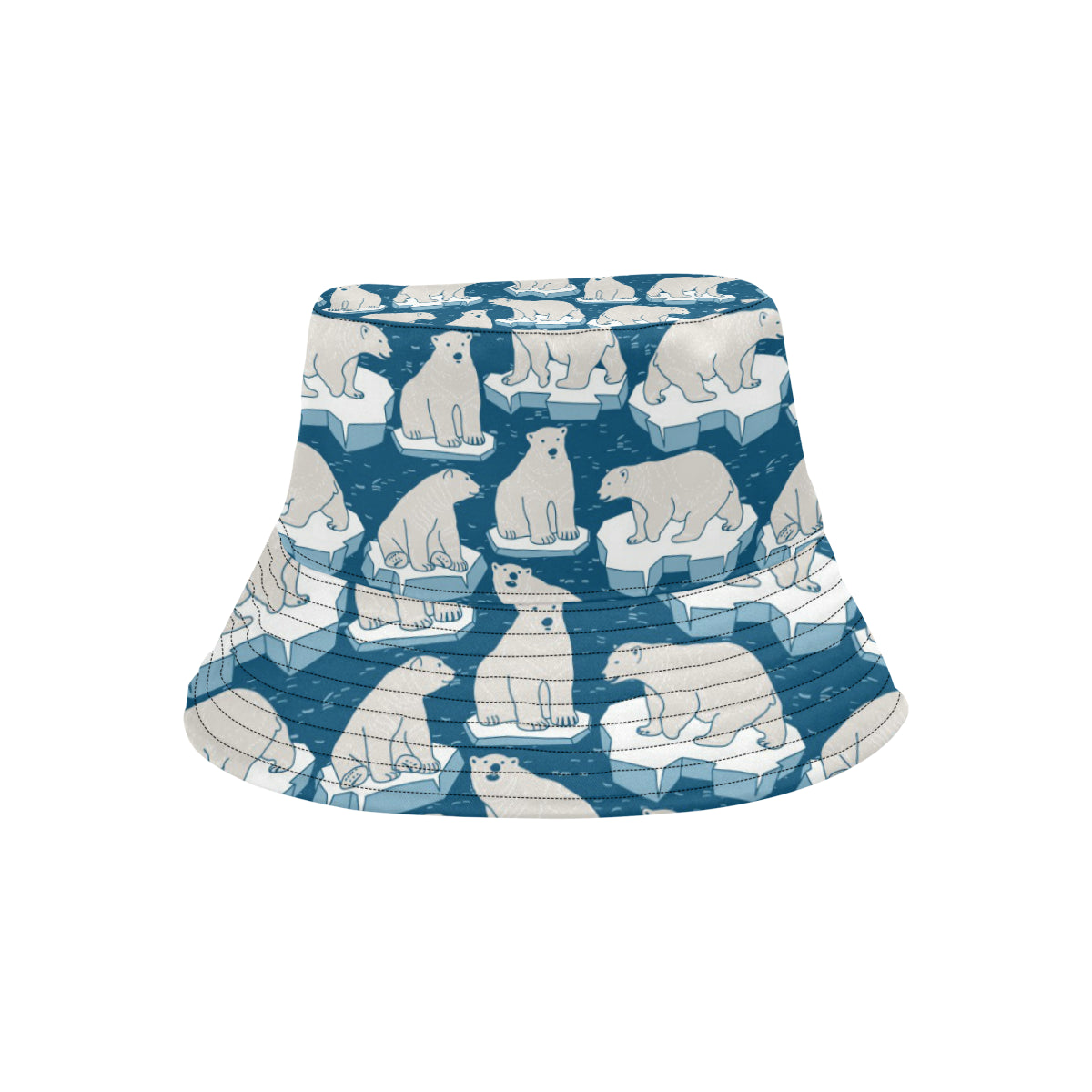 Polar Bear Pattern Print Design PB03 Unisex Bucket Hat