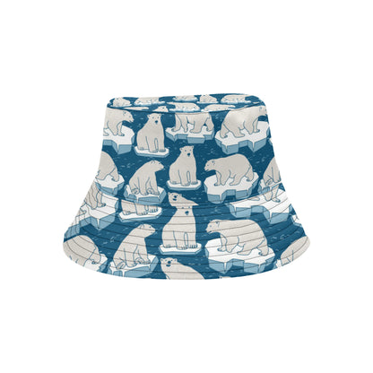 Polar Bear Pattern Print Design PB03 Unisex Bucket Hat