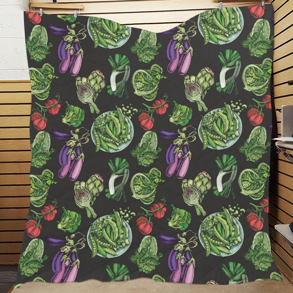 Lettuce Pattern Print Design 01 Premium Quilt