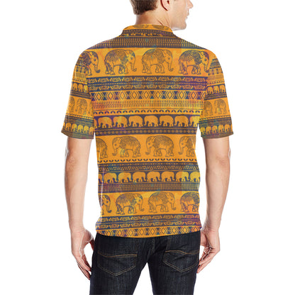 Elephant Aztec Men Polo Shirt