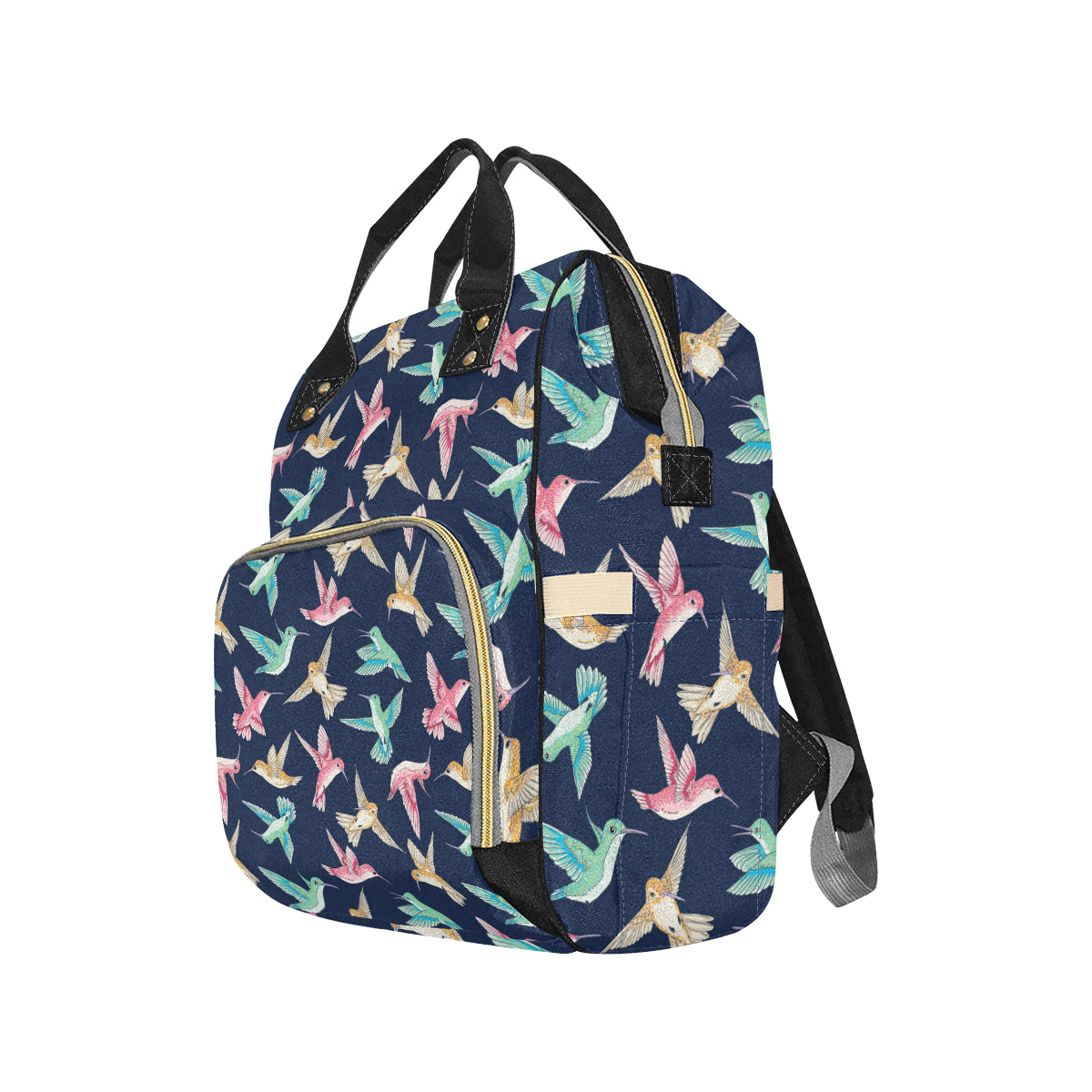 Hummingbird Cute Pattern Print Design 01 Diaper Bag Backpack