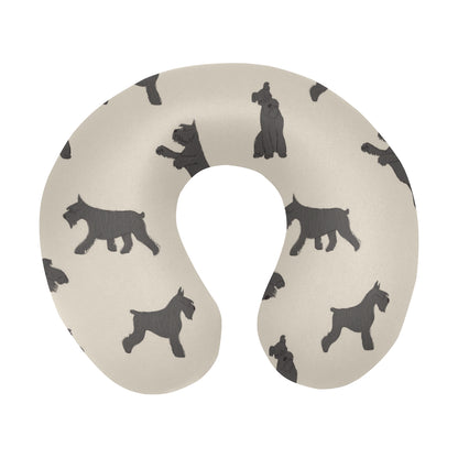 Schnauzers Pattern Print Design A06 U-Shaped Travel Neck Pillow