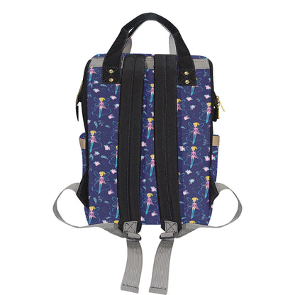 Fairy Cartoon Style Print Pattern Diaper Bag Backpack