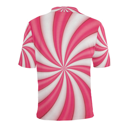 Vortex Twist Swirl Candy Print Men Polo Shirt