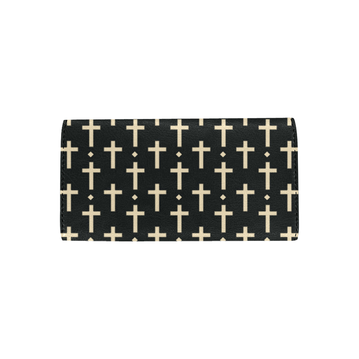 Cross Pattern Print Design 03 Women's Trifold Wallet