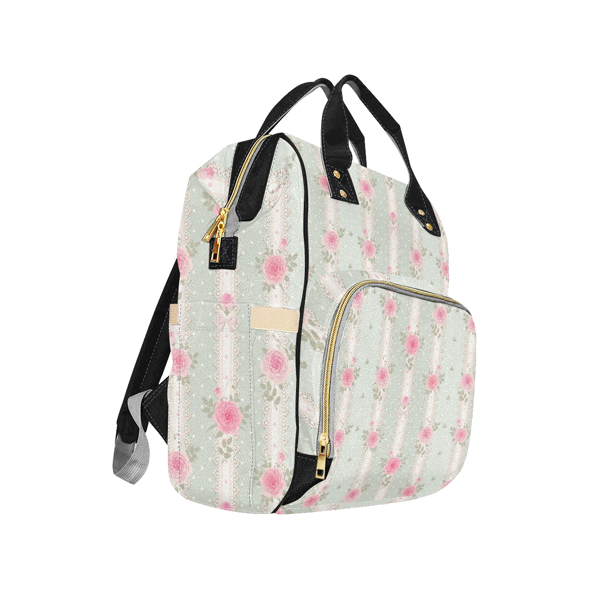 Rose Pattern Print Design RO016 Diaper Bag Backpack