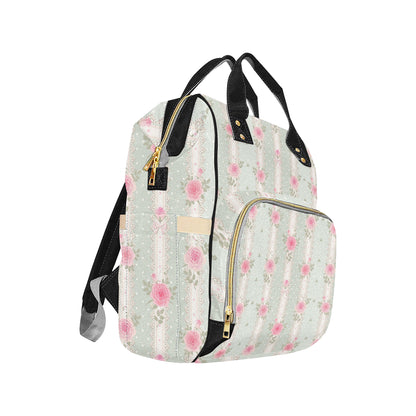 Rose Pattern Print Design RO016 Diaper Bag Backpack