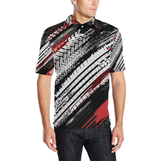 Racing Pattern Print Design A03 Men Polo Shirt