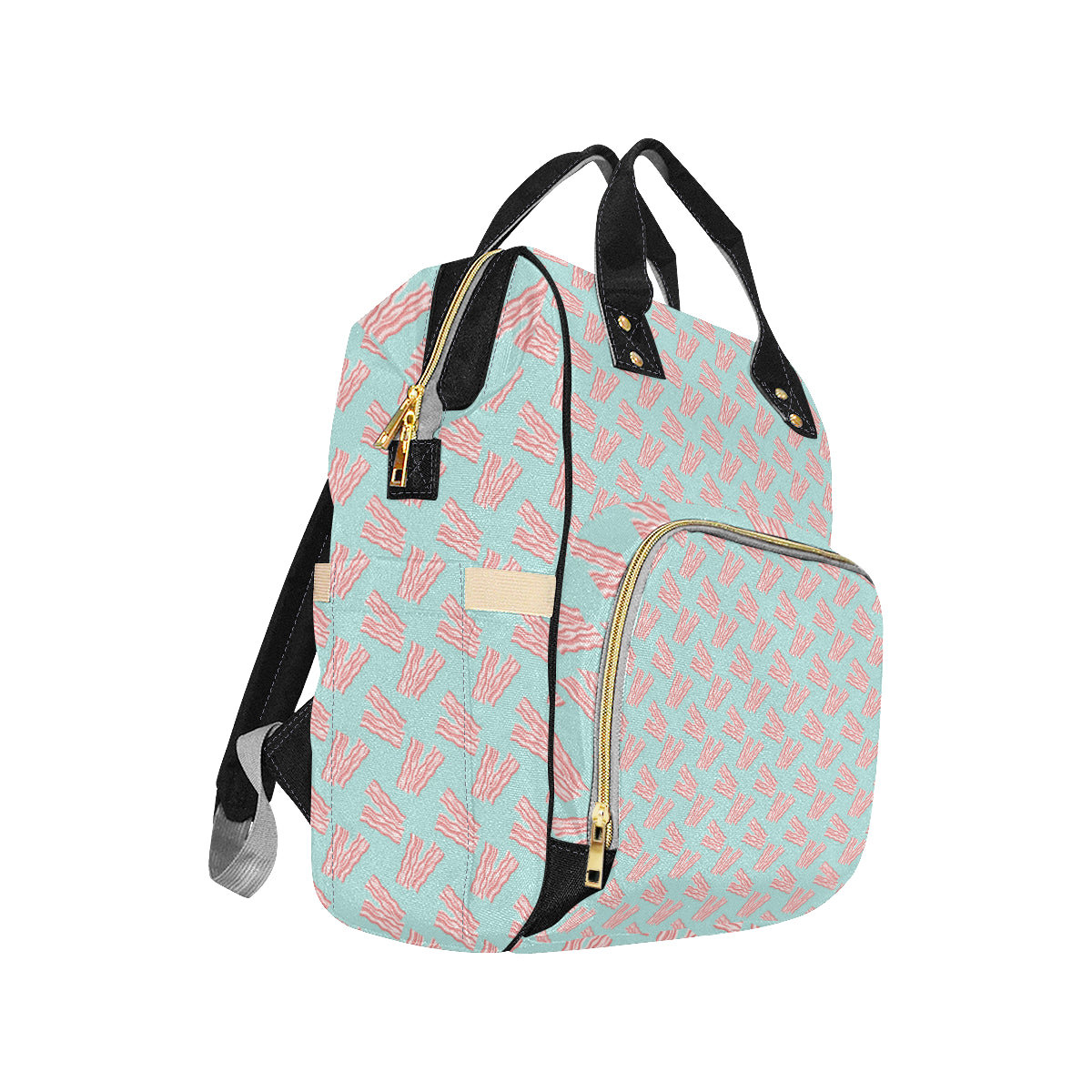 Bacon Pattern Print Design 04 Diaper Bag Backpack