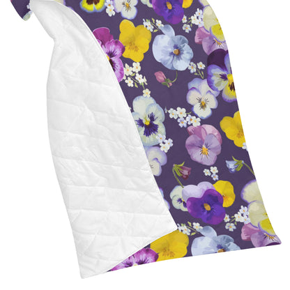 Pansy Pattern Print Design PS02 Premium Quilt