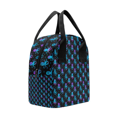 Octopus Blue Design Print Themed Insulated Lunch Bag