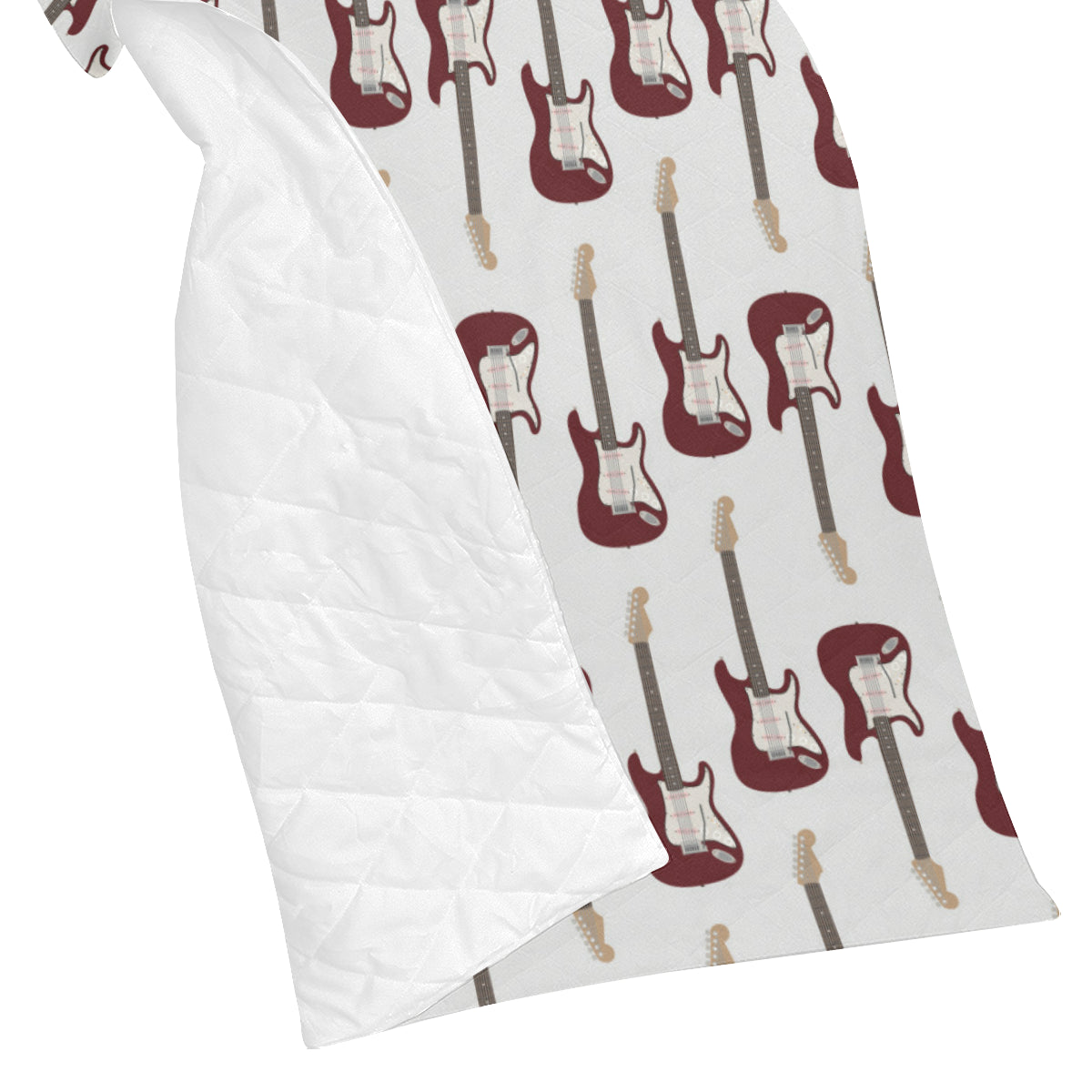 Bass Guitar Pattern Print Design 03 Premium Quilt