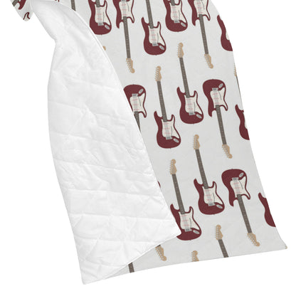 Bass Guitar Pattern Print Design 03 Premium Quilt