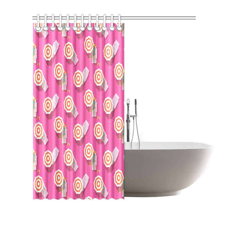 Beach Top View Umbrella Theme Shower Curtain