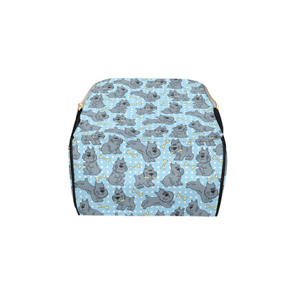 Schnauzers Pattern Print Design A02 Diaper Bag Backpack
