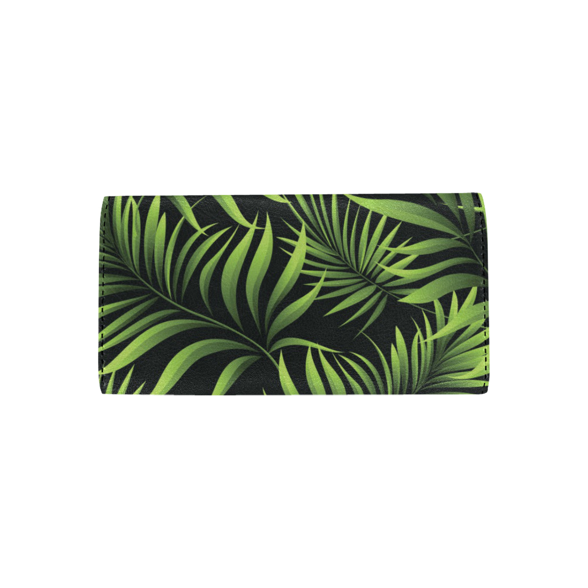 Palm Leaves Pattern Print Design PL07 Women's Trifold Wallet