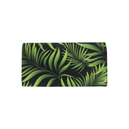 Palm Leaves Pattern Print Design PL07 Women's Trifold Wallet
