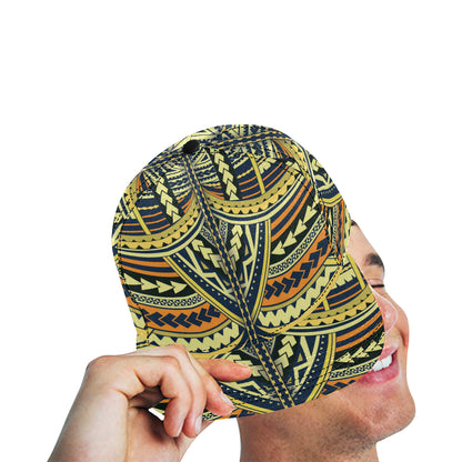 Polynesian Tattoo Print Snapback Cap