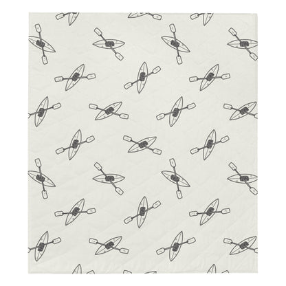 Kayak Pattern Print Design 01 Premium Quilt