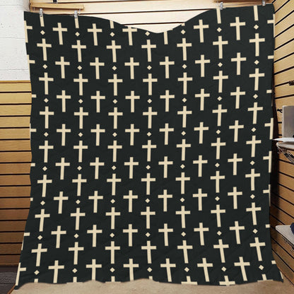 Cross Pattern Print Design 03 Premium Quilt