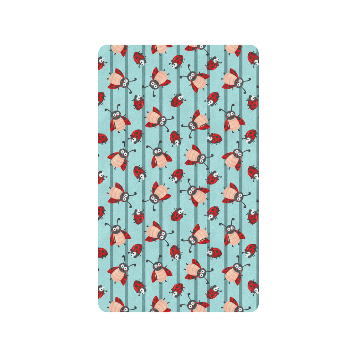 Ladybug Happy Print Pattern Rubber Doormat