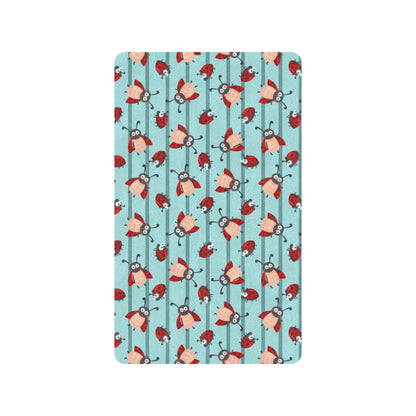 Ladybug Happy Print Pattern Rubber Doormat