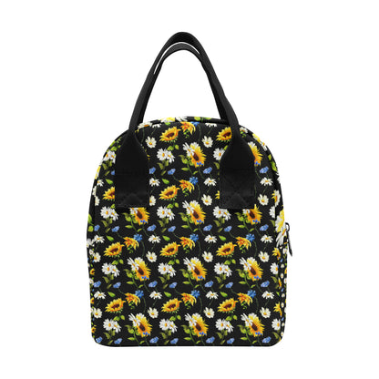 Sunflower Chamomile Bright Color Print Insulated Lunch Bag