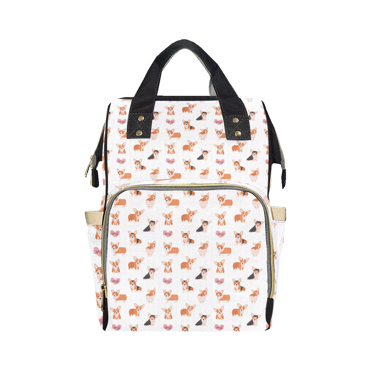 Cardigan Welsh Corgis Pattern Print Design 02 Diaper Bag Backpack
