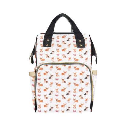 Cardigan Welsh Corgis Pattern Print Design 02 Diaper Bag Backpack