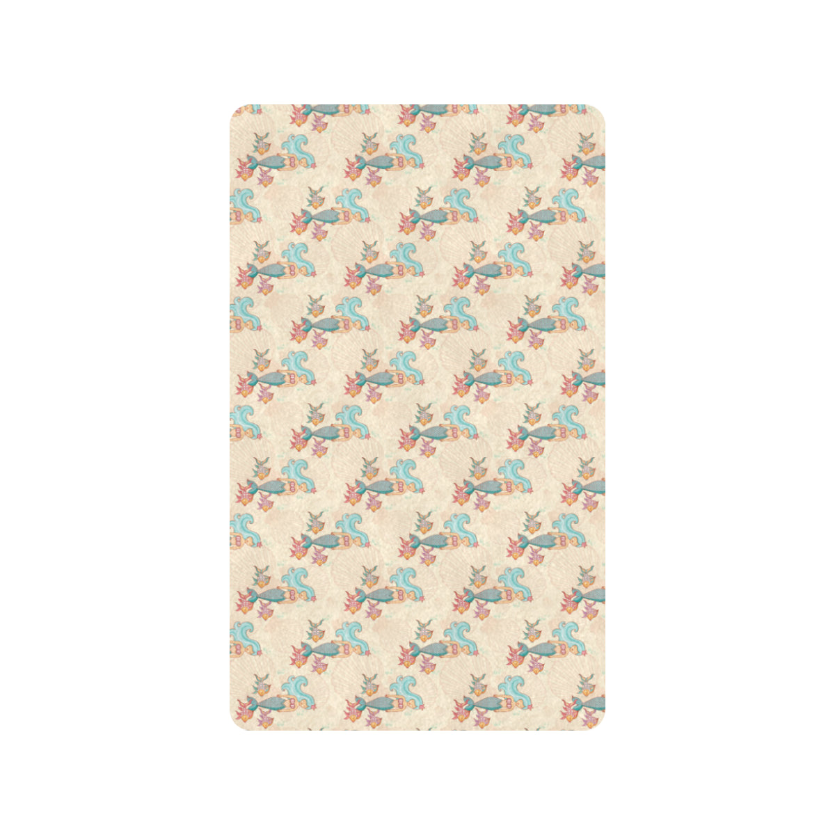 Mermaid Girl With Fish Design Print Rubber Doormat