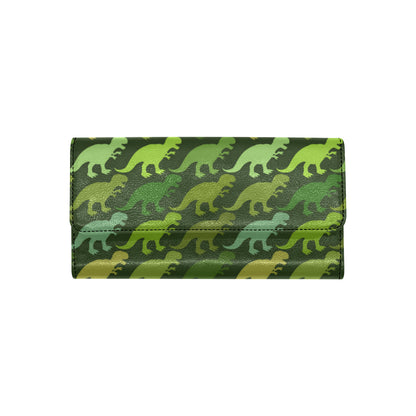 T Rex Pattern Print Design A03 Women's Trifold Wallet
