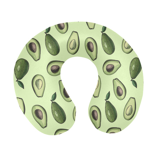 Avocado Pattern Print Design 02 U-Shaped Travel Neck Pillow