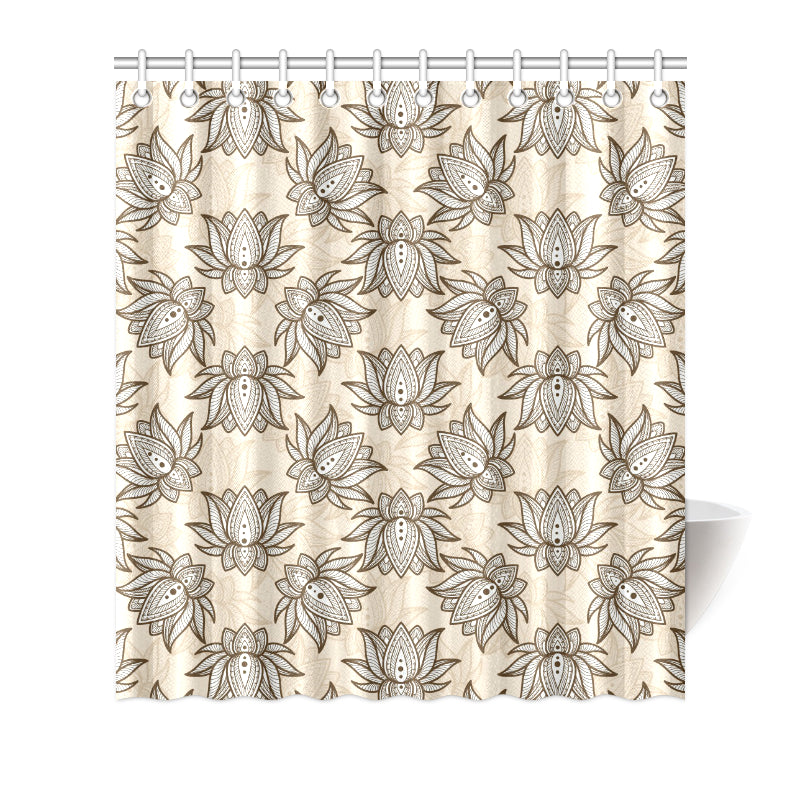 lotus Boho Pattern Print Design LO05 Shower Curtain