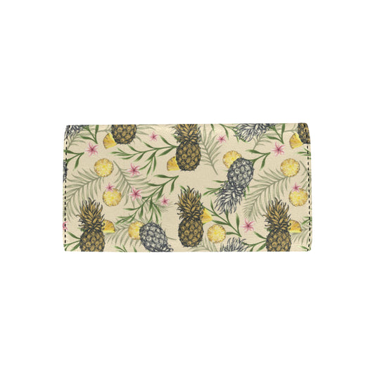 Pineapple Pattern Print Design PP012 Women's Trifold Wallet