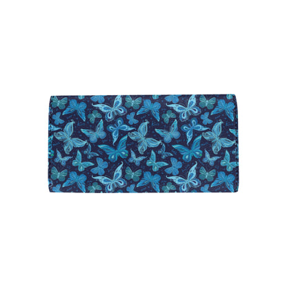 Butterfly Pattern Print Design 03 Women's Trifold Wallet
