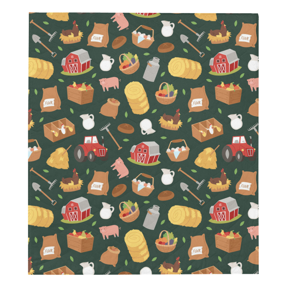 Agricultural Farm Print Design 02 Premium Quilt