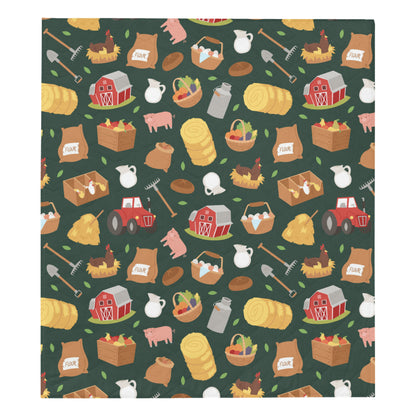 Agricultural Farm Print Design 02 Premium Quilt