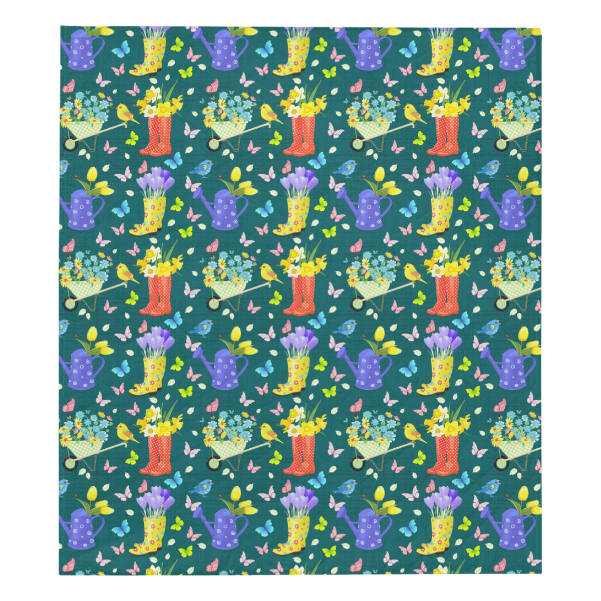Gardening Pattern Print Design G08 Premium Quilt