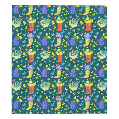 Gardening Pattern Print Design G08 Premium Quilt