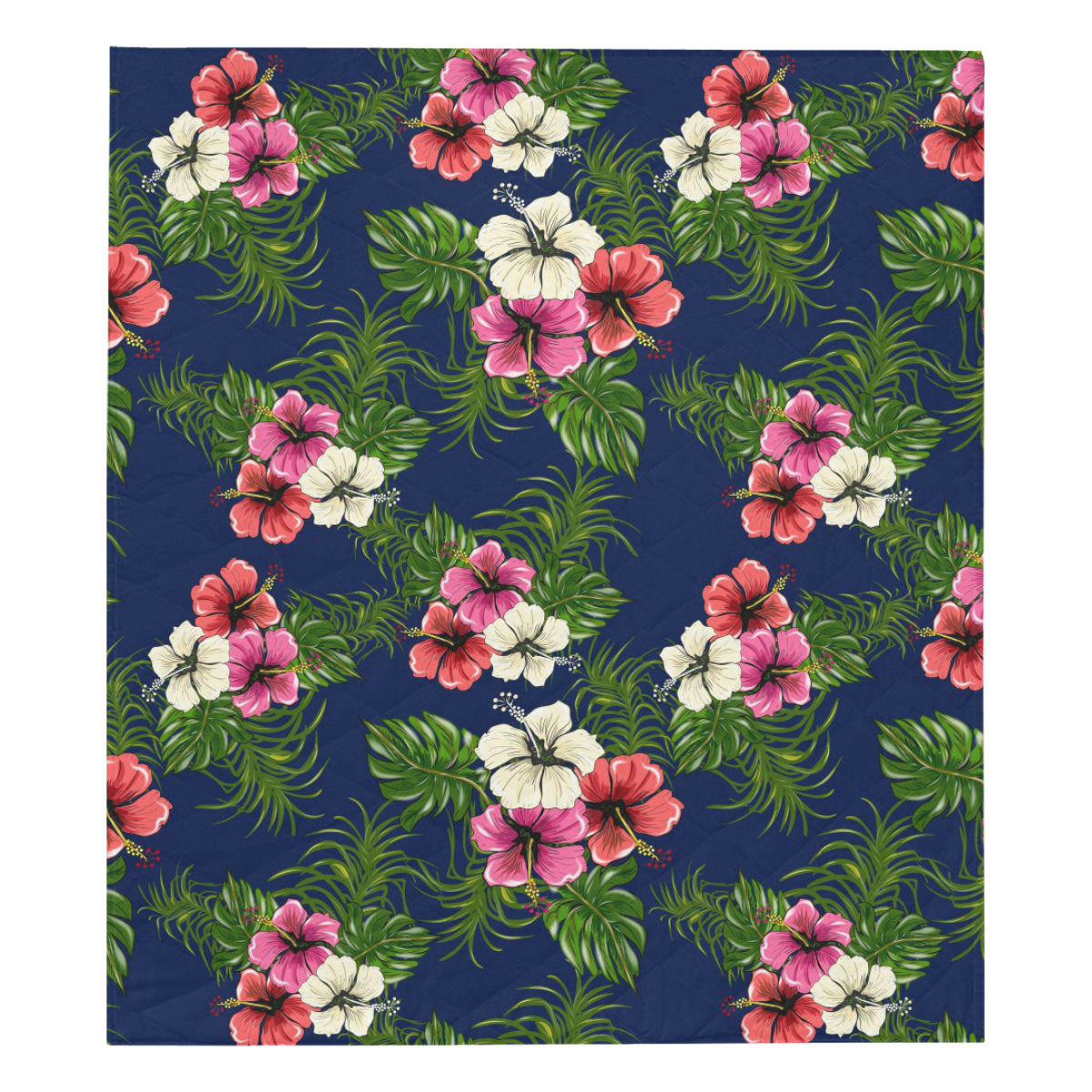 Hibiscus Pattern Print Design HB028 Premium Quilt