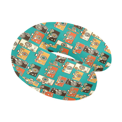 Camera Pattern Print Design 02 U-Shaped Travel Neck Pillow
