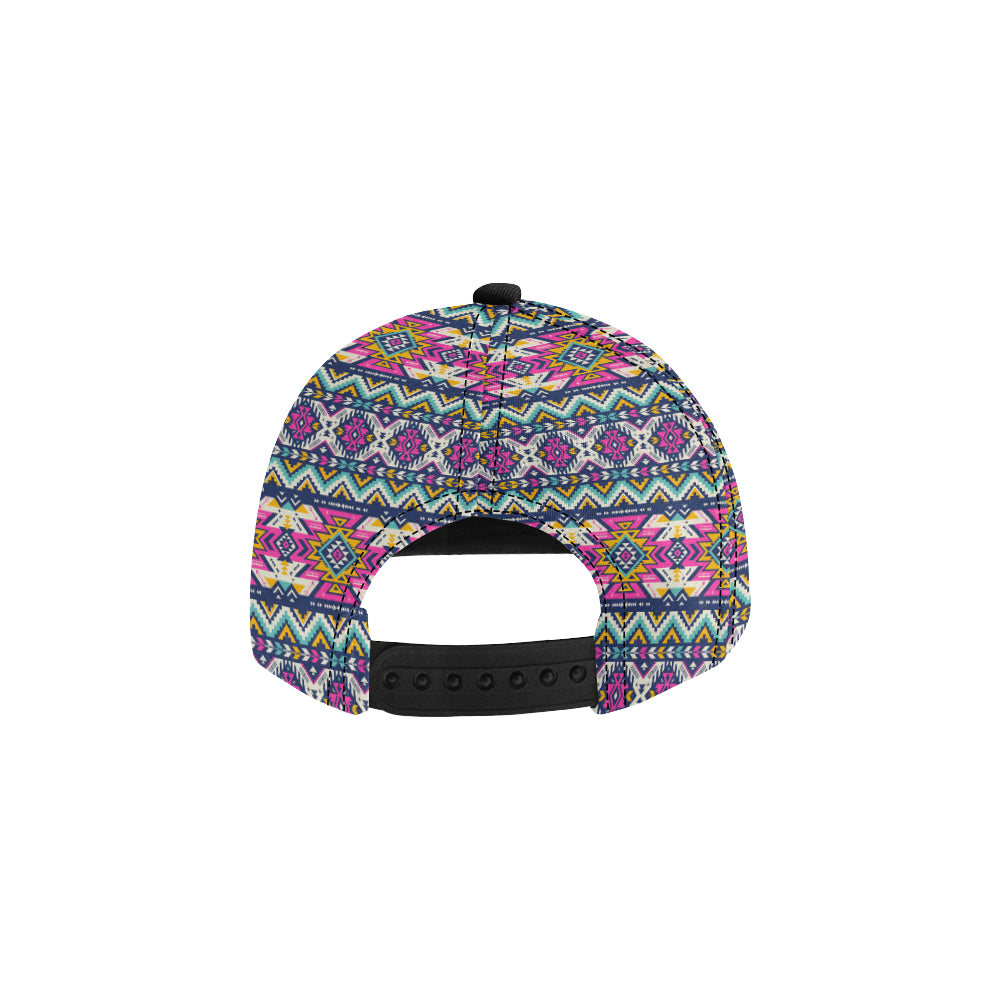 Aztec Pink Geometric Print Pattern Snapback Cap