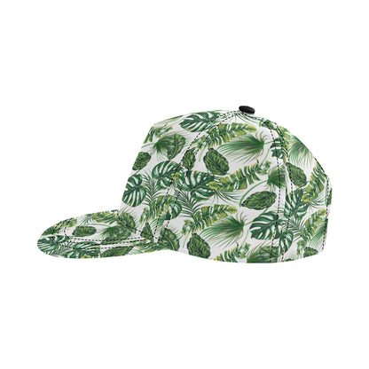 Green Pattern Tropical Palm Leaves Snapback Cap