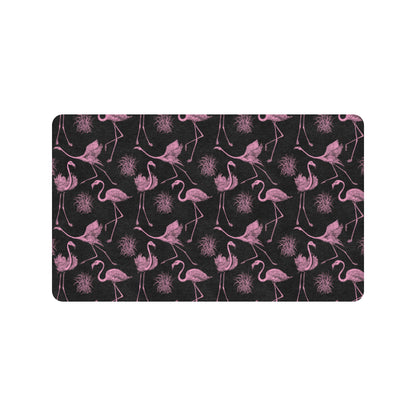 Flamingo Pink Print Pattern Rubber Doormat
