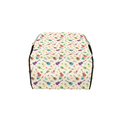 Ukulele Pattern Print Design 01 Diaper Bag Backpack
