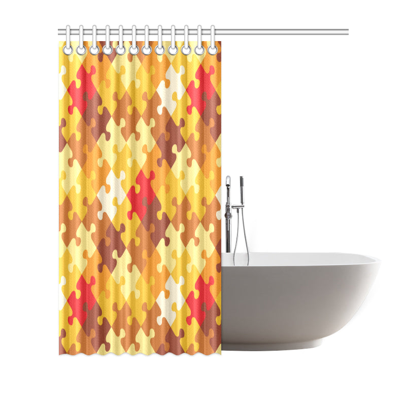 Puzzle Pattern Print Design A01 Shower Curtain