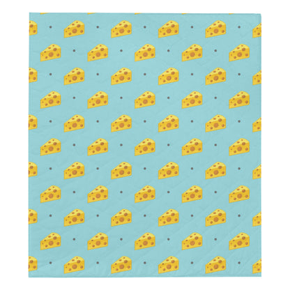 Cheese Pattern Print Design 02 Premium Quilt