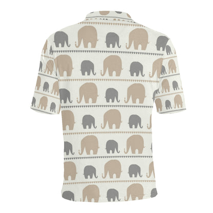Elephant Cute Men Polo Shirt