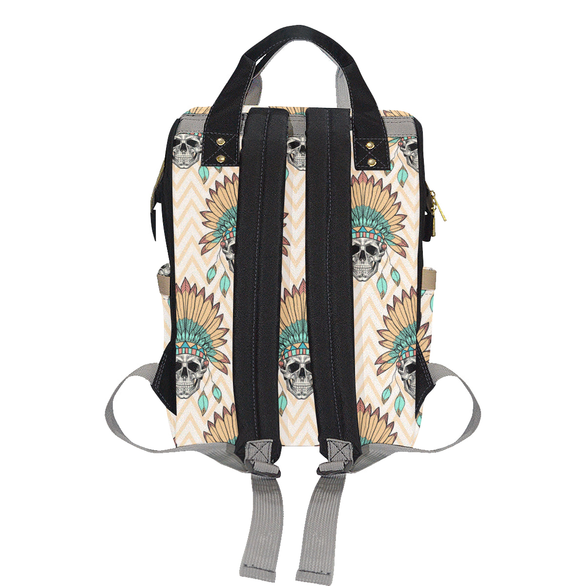 Indian Skull Pattern Diaper Bag Backpack